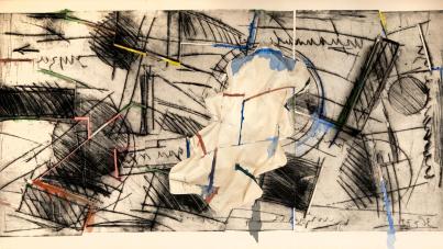Mixed media, abstract painting 