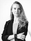 bw photo of a white woman with long blond hair
