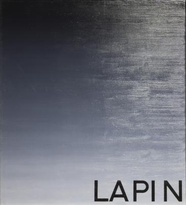 Photograph of a gradient sky transitioning from dark blue at top to light blue at bottom with the word "LAPIN" in bold black letters at bottom right. The image emphasizes color transition and minimalistic text placement.